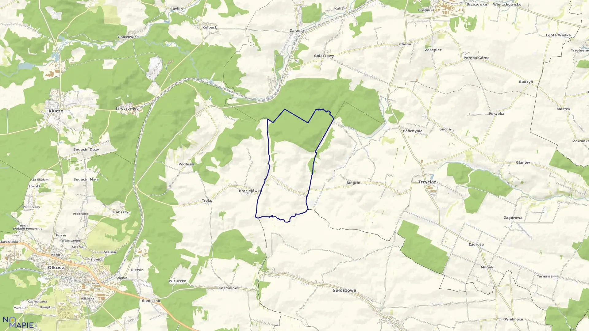 Mapa obrębu Michałówka w gminie Trzyciąż